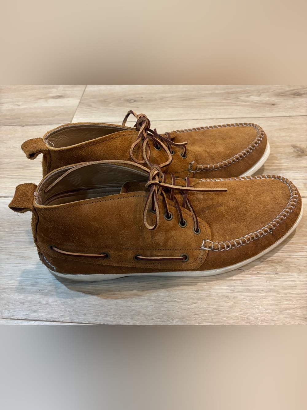 3sixteen Quoddy Deck Chukka Size 12 Brown Peanut Suede Made In USA Maine Rare